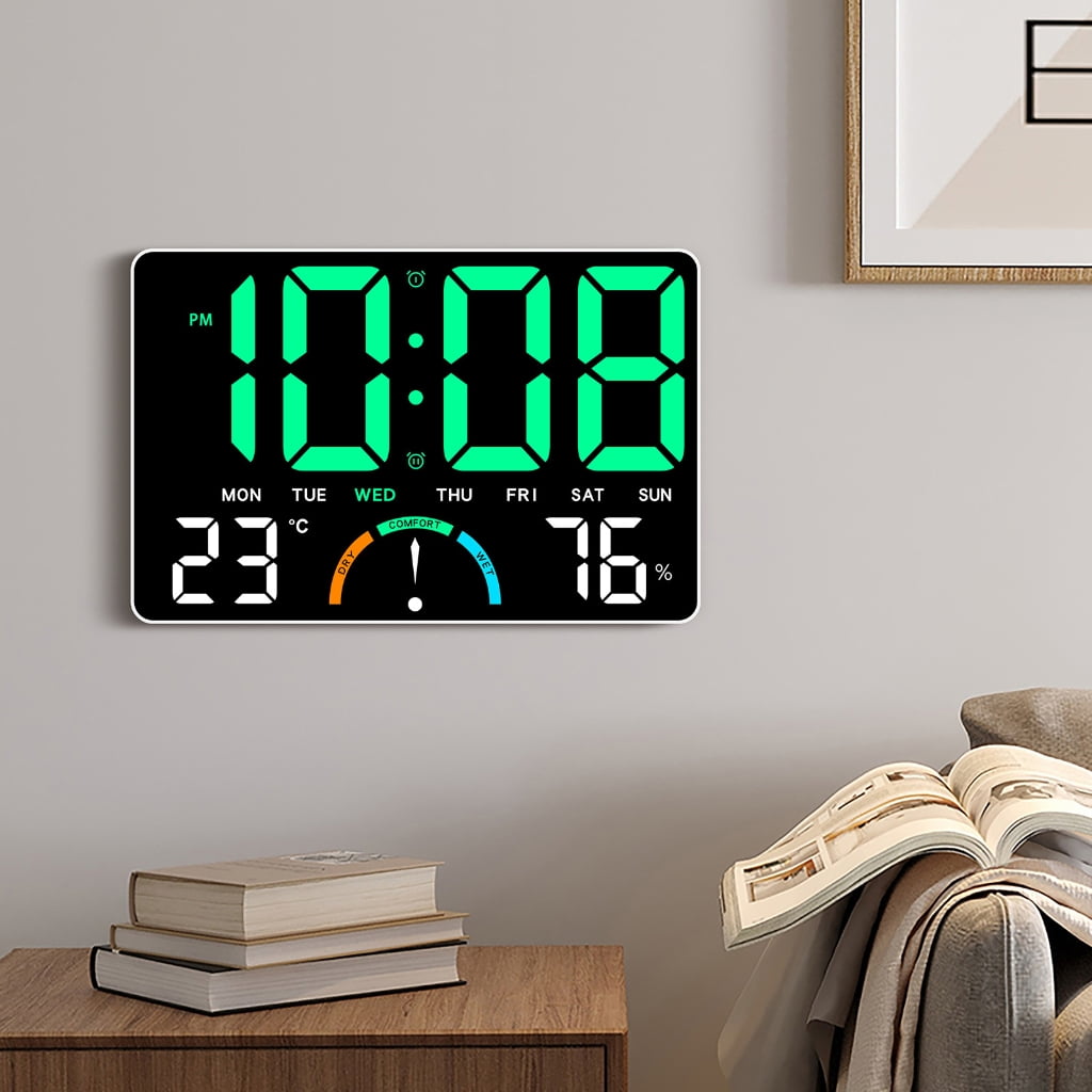 Zeiwohndc Large Screen Indoor Thermometers Hygrometer Weather Stations Clock Week