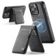 thumbnail image 1 of For iPhone 16 Pro Max Case AUTSPACE A12 Leather Back Cover with Magnetic Detachable Card Bag Kickstand, 1 of 4