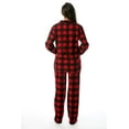 thumbnail image 2 of #FollowMe Printed Microfleece Button-Front PJ Pant Set with Socks  Soft & Stylish Sleepwear (Red Black - Buffalo Plaid, Large), 2 of 3