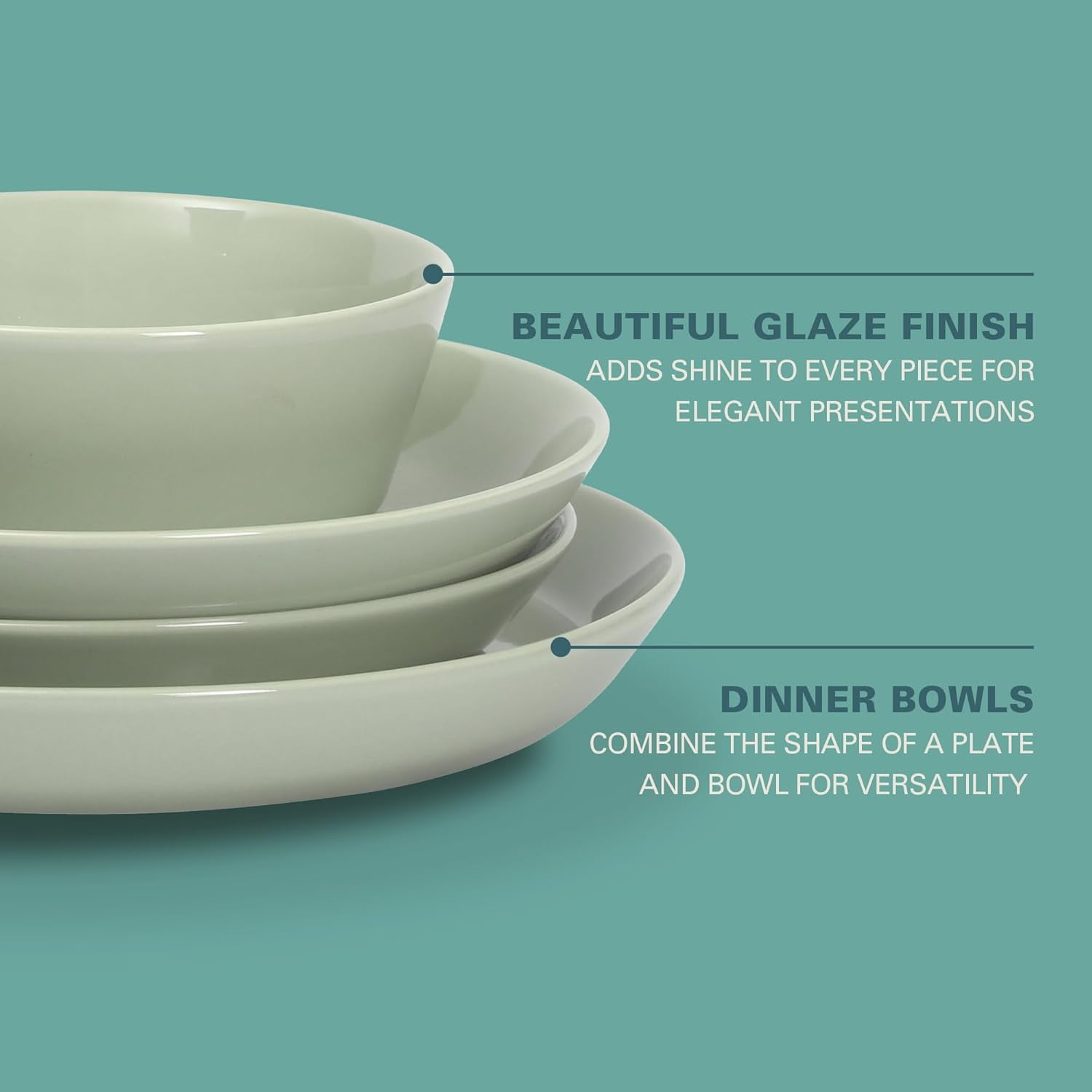 Gibson Home Oslo Dinnerware Set for 4, 16-Piece White Porcelain Plates and Bowls — Ceramic Dish Set | Microwave & Dishwasher Safe