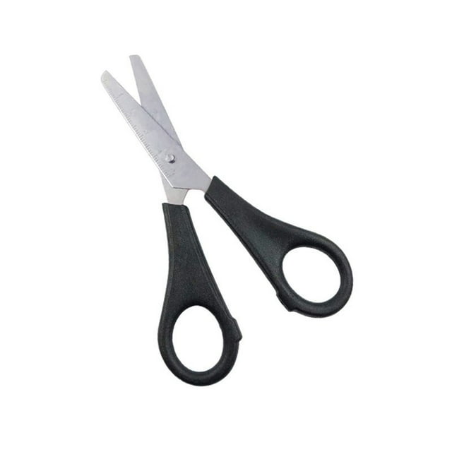 F Student Ruler Scissors With Measurement Marks Office School Craft Tool Stainless Steel Blade For Paper Cutting Crafting Homework Projects Kids Safe Design
