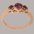 thumbnail image 3 of LBG British Made 14k Rose Gold Natural Pink Tourmaline Womens Engagement Ring - 33 size options - Size 6, 3 of 7