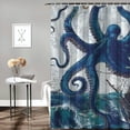 thumbnail image 2 of Orinice  Octopus Shower Curtain Nautical Tentacle Shower Curtain Bathroom Curtain Decor Set with 12 Hooks Waterproof Fabric  36x72, 2 of 7
