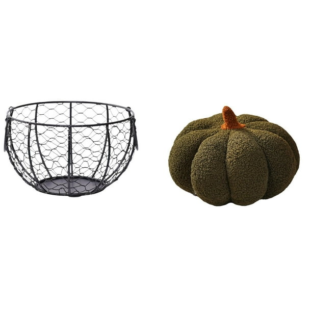 Cesta de huevos,Cesta multiusos para huevos,cesta tejida de alambre de hierro,Cesta de almacenamiento de alambre para huevos Cesta de almacenamiento portátil,Almohadas de calabaza de
