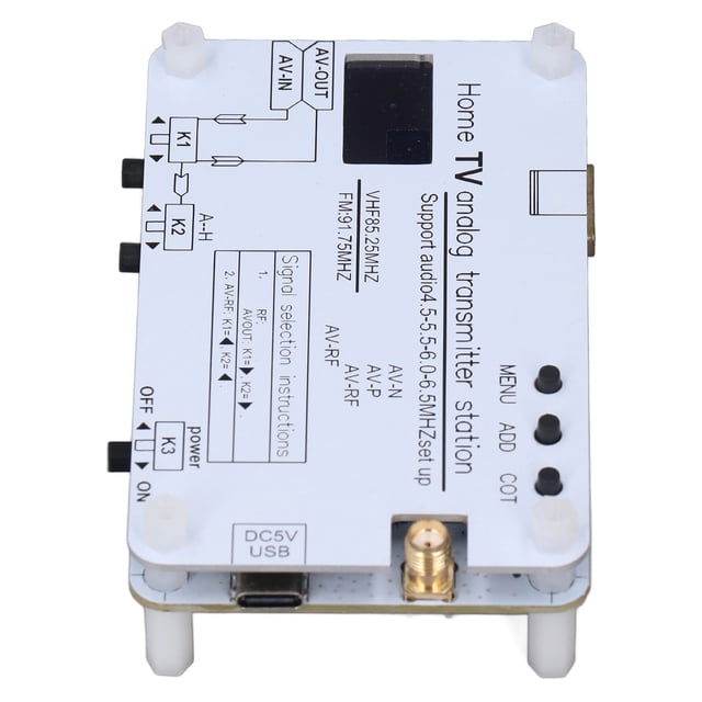 Estación Transmisora Analógica De TV Para El Hogar, Distancia De Transmisión De 10 A 20 M Transmisor De TV Analógica Frecuencia Ajustable Multifuncional Con Antena Para
