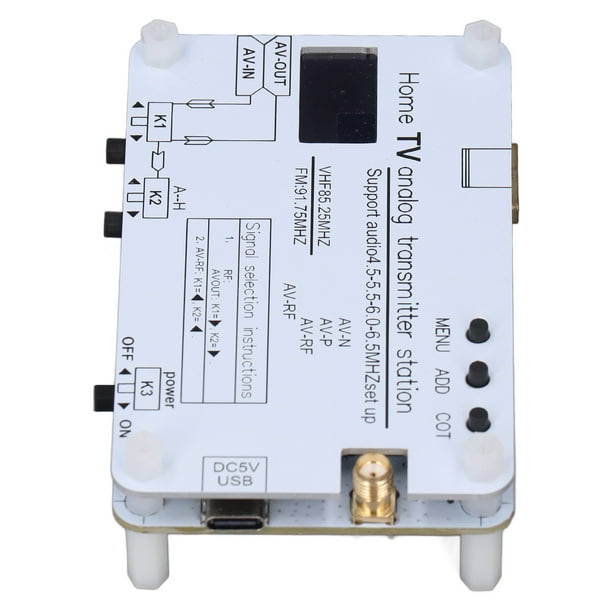 Estación Transmisora Analógica De TV Para El Hogar, Distancia De Transmisión De 10 A 20 M Transmisor De TV Analógica Frecuencia Ajustable Multifuncional Con Antena Para
