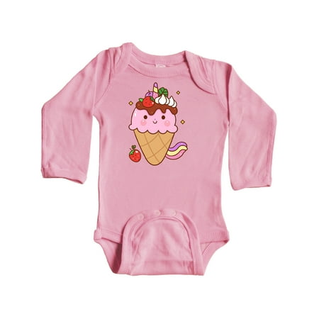 

Inktastic Kawaii Ice Cream Cone Gift Baby Boy or Baby Girl Long Sleeve Bodysuit