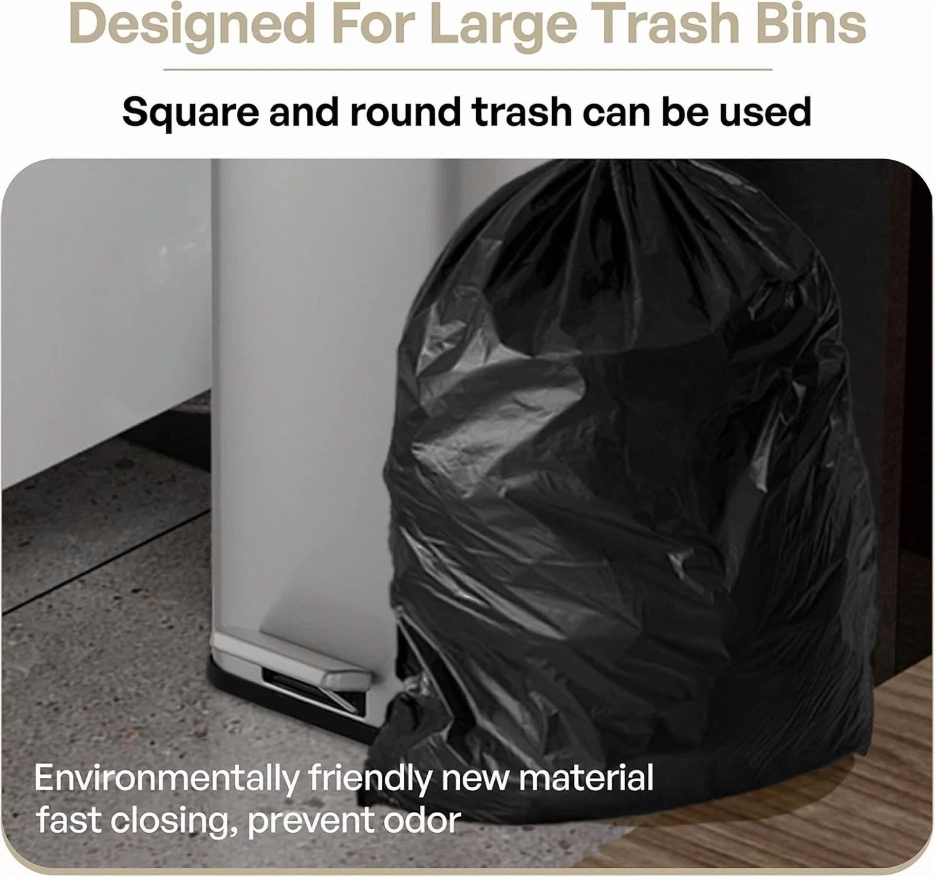 Kitchen Trash Bags 8 Gallon,Black Kitchen Garbage Bags Red Drawstring- 20 Pcs