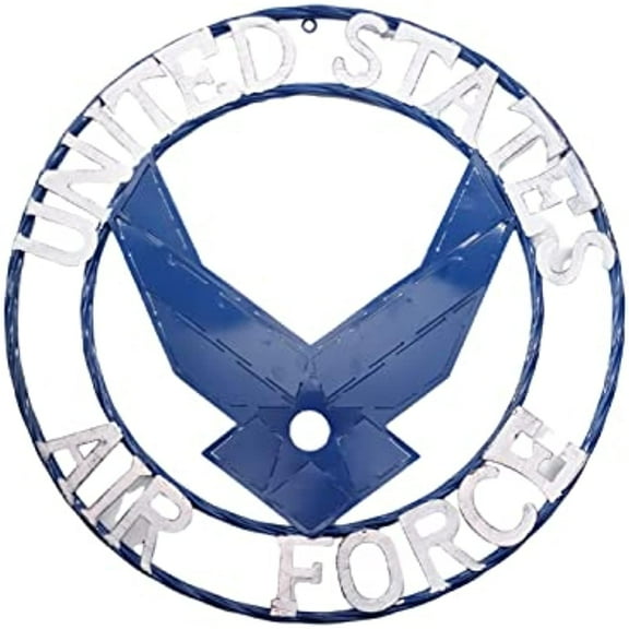 Urbalabs Texas Metal Star 24 Inch Twisted Rope USA United States Army Navy Military Rustic Barn Star Outdoor Wall Decor Barn Star Western Decor Western Stars Wall Decor Lonestar Decor (Air Force)