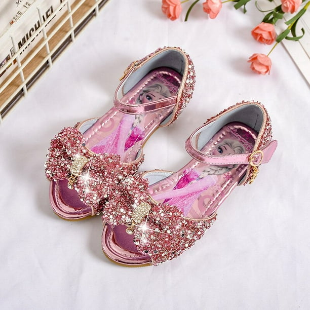 Sandalias de niñas de Disney, nueva moda, zapatos de princesa bailando, zapatos de verano para niños, niñas, elsa, princesa congelada, zapatos, 31 plantillas, 19,8 cm Gao Jinjia LED