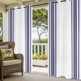 thumbnail image 3 of Navy Blue Striped Outdoor Curtains for Patio Waterproof,Windproof Privacy Curtains with Weighted Bottom,Modern White Striped Abstract Art Aesthetics Outside Drapes for Picnic Garage 54"x84" 1 Panel, 3 of 8