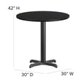 thumbnail image 4 of Emma + Oliver 30RD Black Table Set-X-Base & 4 Ladder Back Stools,Black Seat, 4 of 7