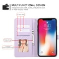 thumbnail image 4 of Designed for iPhone X/XS Wallet Case, Classic Women Flip Folio Cover with Embossed PU Leather Stand Card Holder Slots Magnetic Detachable Wrist Strap for iPhone X/XS, Purple, 4 of 9