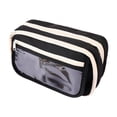 thumbnail image 2 of 4xEstuche Para Lápices Bolsa De Artículos De Tocador Estuche Para Lápices De Lona Con Cremallera Para Adolescentes Niños Mujeres Negro, 2 of 8