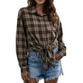 thumbnail image 4 of Fantaslook Plaid Flannel Shirts for Women Oversized Long Sleeve Button Down Shirts Blouses Tops, 4 of 9