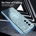 thumbnail image 5 of MonsDirect for 7.6 inch Samsung Galaxy Z Fold 4 5G 2022 Case, Mechainical Gear Clear Plating Frame Hard PC Back Shell With Screen Protector, Slim Folding Hinge Protection for Galaxy Z Fold 4, Blue, 5 of 7