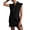 Black, variant on PUWEI Women's Sleeveless Dress V Neck Sweatshirt Tunic Tops Half-Zip Pullover Mini Dress with Pockets