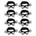 thumbnail image 1 of Unique Bargains 8 Pcs Cloches de Poignet, Cloches de Jingle Cloches de Cheville Instruments de Percussion Groupe de Rythme Musical 4 Cloches Argentées, Noir Foncé, 1 of 6