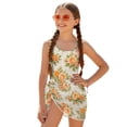 thumbnail image 2 of Xoenoiee Rose Flower Pattern Girls Swimsuit One Piece Bathing Suit with Mesh Cover Up, Tummy Control Swimwear Summer Outfits with Adjustable Strap, Size 9-10 Years, 2 of 7