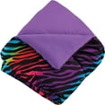 Your Zone Rainbow Zebra Bedding Set w/ Reversible Comforter