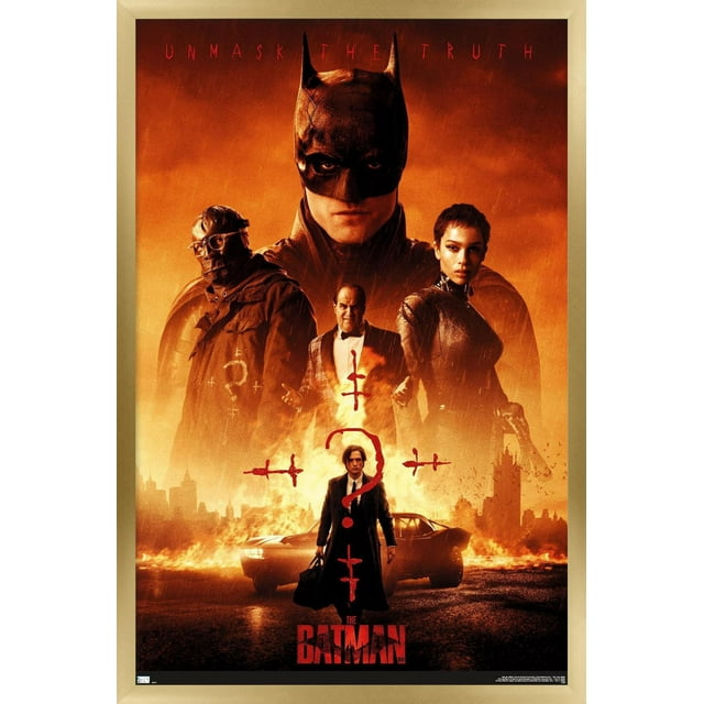 DC Comics Movie The Batman - One Sheet Wall Poster, 22.375" x 34" Framed