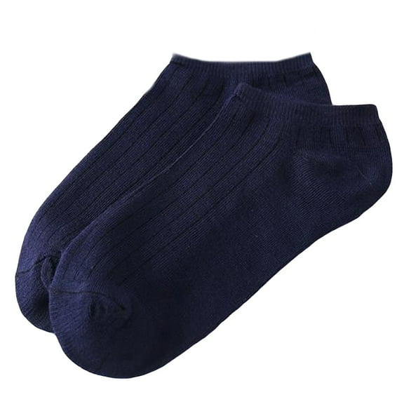 AWZXDE Unisex Ankle Socks with Striped, Lightweight Sports Socks for Men and Women Navy,One Size