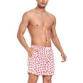 thumbnail image 4 of FORMRS Mens Swim Trunks Mesh Liner Quick Dry Casual Beach Board Shorts with Pockets, Sizes S-2XL, Strawberry Plaid Pattern, 4 of 9