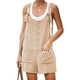 thumbnail image 1 of Women Summer Loose Button Pocket Jumpsuit Spaghetti Strap Short Pant Rompers Bib Pants Overalls Plua Size, 1 of 4