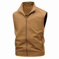 thumbnail image 4 of COSFO Lightweight Mens Vests Casual Work Zip Up Solid Jacket Loose Photographer Outdoor Sleeveless Men Outerwear Vests, 4 of 5