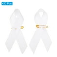 thumbnail image 3 of Uxcell 50 Pieces White Polyester Ribbon Satin Pins, Awareness Ribbon Satin with Safety Pins, 3 of 6