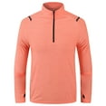 thumbnail image 3 of YABCSAZ Man's Shirts Long Sleeve V Neck Shirts Zipper Solid Color Pullover Tops Casual Slim Fit Sports Tops Fall Winter Outfits, 3 of 3