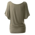thumbnail image 3 of Womens Short Sleeve Dolman Drape Loose Fit Tunic Top(Plus Size Available), 3 of 5