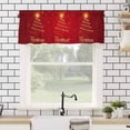 thumbnail image 4 of Merry Christmas Valances for Windows Xmas Tree Abstract Gold Shinny Red Bottom Rod Pocket Curtain Valance Window Treatment Short Curtains for Kitchen Living Room, 60"x14", 4 of 5