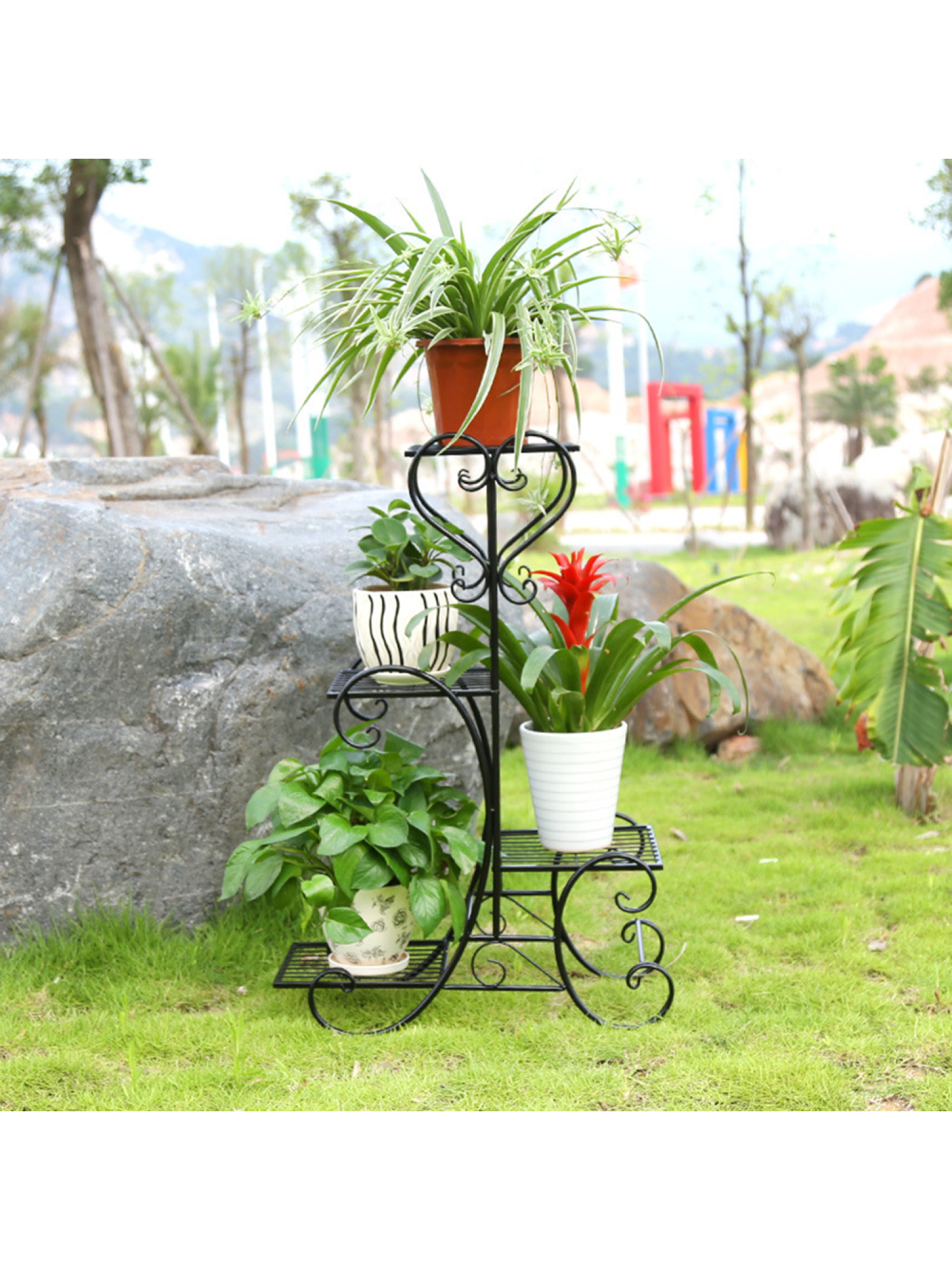 plant holders 4 Tier Plant Stand Indoor Outdoor Plant Corner Shelf