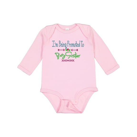 Inktastic I'm Being Promoted to Big Sister Girls Long Sleeve Baby Bodysuit