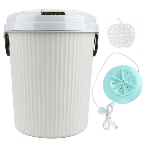 Mini lavadora portátil de escritorio con alimentación por USB, 8 l y 18 W, lavadora de ropa ultrasónica, color azul