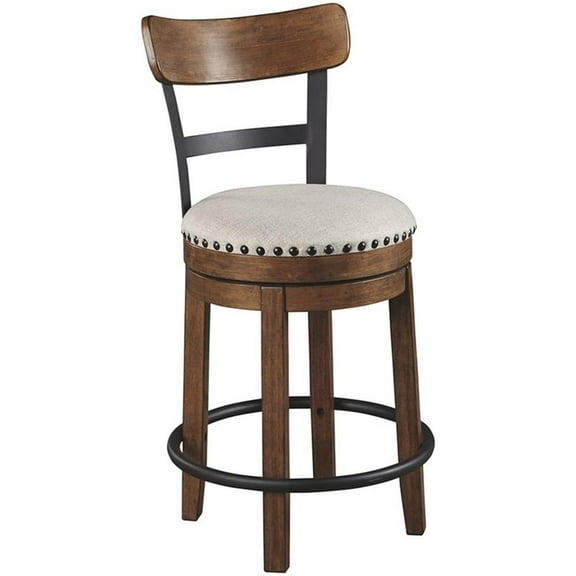 Pemberly Row 25" Swivel Counter Stool in Brown
