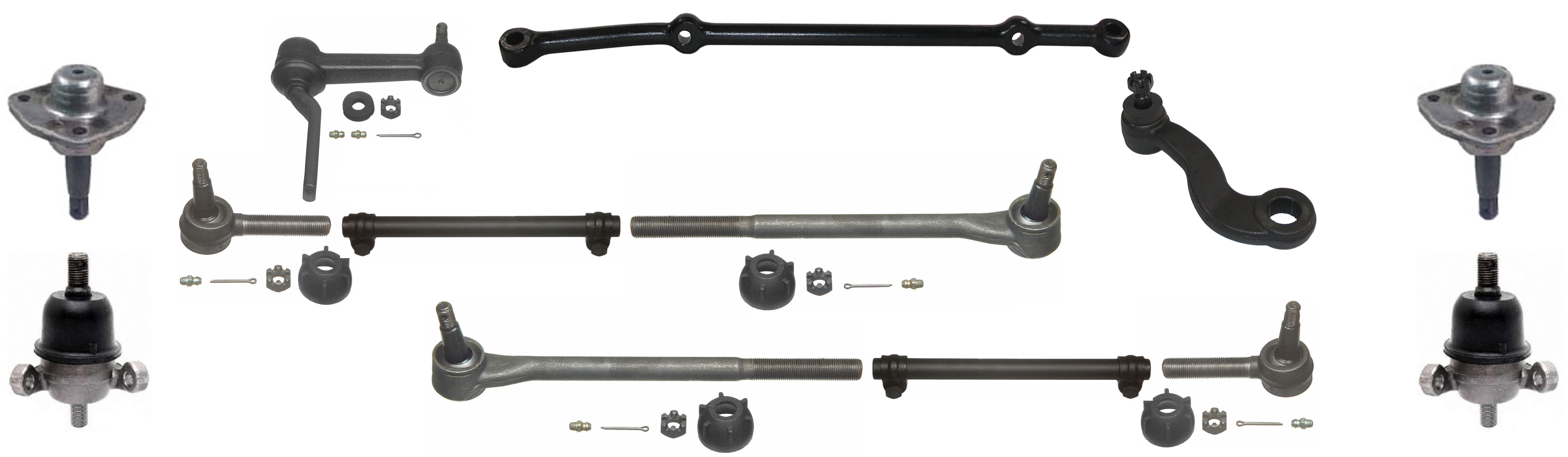 NEW 6364 CHEVY DRAG LINK, PITMAN ARM, IDLER ARM, TIE RODS, ADJUSTER