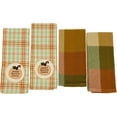 thumbnail image 4 of Serafina Home Fall Harvest Decorative Brown Gather Family Waffle Kitchen Towels - 4 Count, 4 of 4