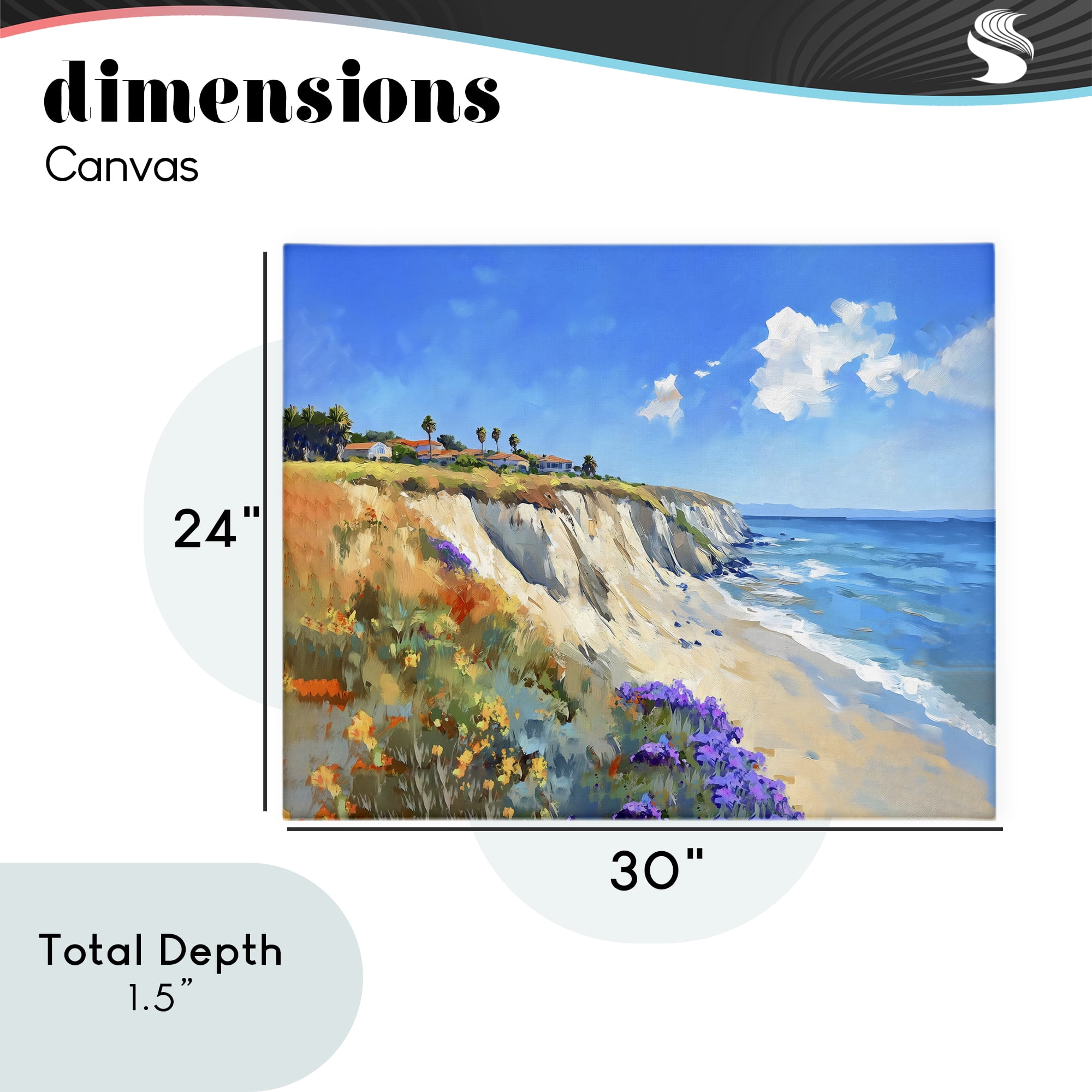 Stupell Industries Coastal Wildflower Field Canvas Wall Art, design by The Prints Vibe