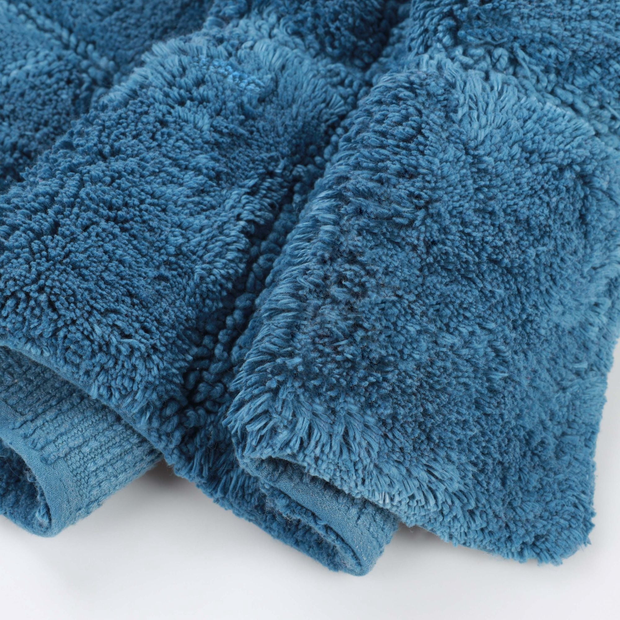 Superior Checkered Cotton Washable Non-Slip Bath Rug, Runner Size, Sapphire