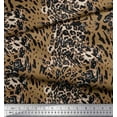 thumbnail image 2 of Soimoi Velvet Fabric Leopard & Tiger Animal Skin Print Fabric by The Yard 58 Inch Wide, 2 of 3