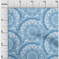 thumbnail image 2 of oneOone Viscose Jersey Medium Blue Fabric Asian Block Mandala Sewing Fabric By The Yard Printed Diy Clothing Sewing Supplies 60 Inch Wide, 2 of 5