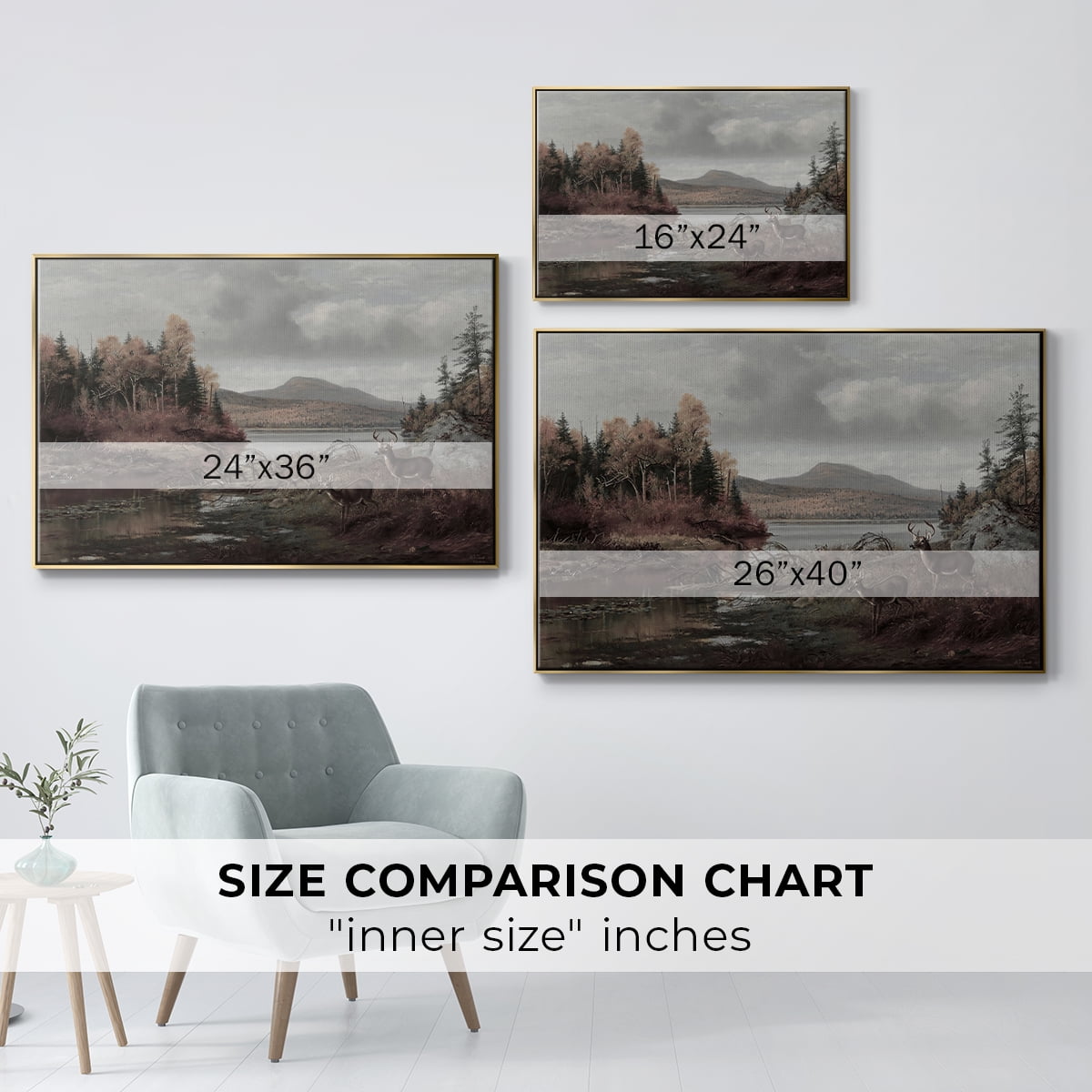 Vintage Landscape-XXVI By Wexford Home Framed in Gold Wood Gallery Wrapped Canvas 17 in. x 25 in.
