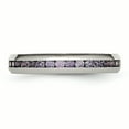 thumbnail image 3 of Stainless Steel 4mm February Purple CZ Ring, 3 of 10