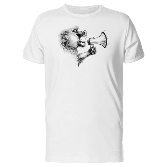 Mandrill Monkey Screaming Sketch Tee Men's -Image by Shutterstock