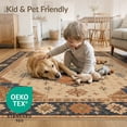 thumbnail image 4 of ODIKA 8'x10' Washable Area Rug Navy Rust and Geometric Medallion Intricate Floral Border with Vintage Charm for King Size Bedroom Under Bed, Master Suite, Non-Shedding, Easy Care, 4 of 7