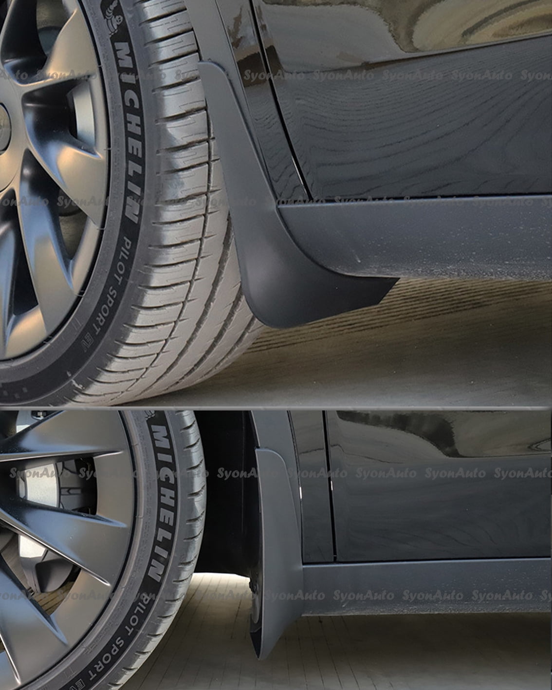 FITS 2017-2024 TESLA MODEL 3 DIRECT FIT DRILLING-FREE MUD FLAP SPLASH GUARDS 4 PCS SET