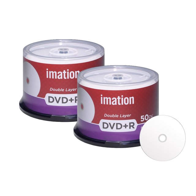 100 Pack Imation DVD+R DL Dual Layer 8X 8.5GB DVD Plus R Double Layer