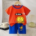 thumbnail image 3 of WOYY Toddler Boys Cotton Shorts Set Cartoon Print Short Sleeve T-Shirt Shorts Outfits, Sizes 4-5T, 3 of 4